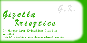 gizella krisztics business card